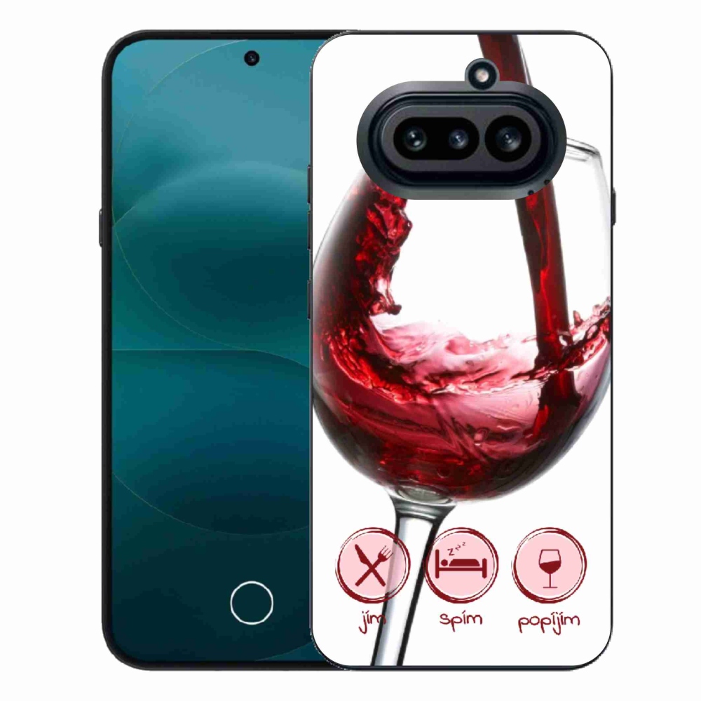 Gelový kryt mmCase na Nothing Phone (4a) - sklenička vína červené