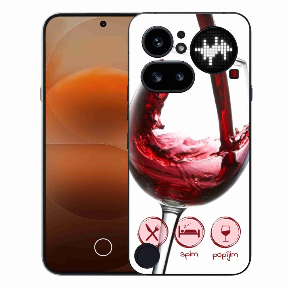 Gelový kryt mmCase na Nothing Phone (4a) - sklenička vína červené