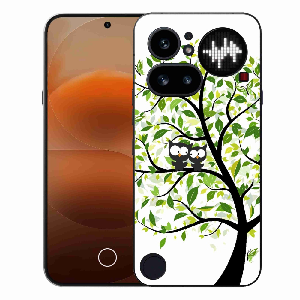 Gelový kryt mmCase na Nothing Phone (4a) - sovičky na stromě