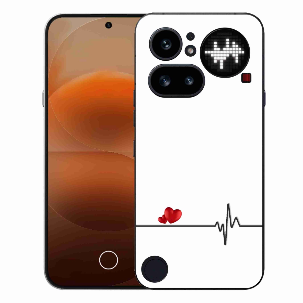 Gelový kryt mmCase na Nothing Phone (4a) - srdce a tep bílé pozadí