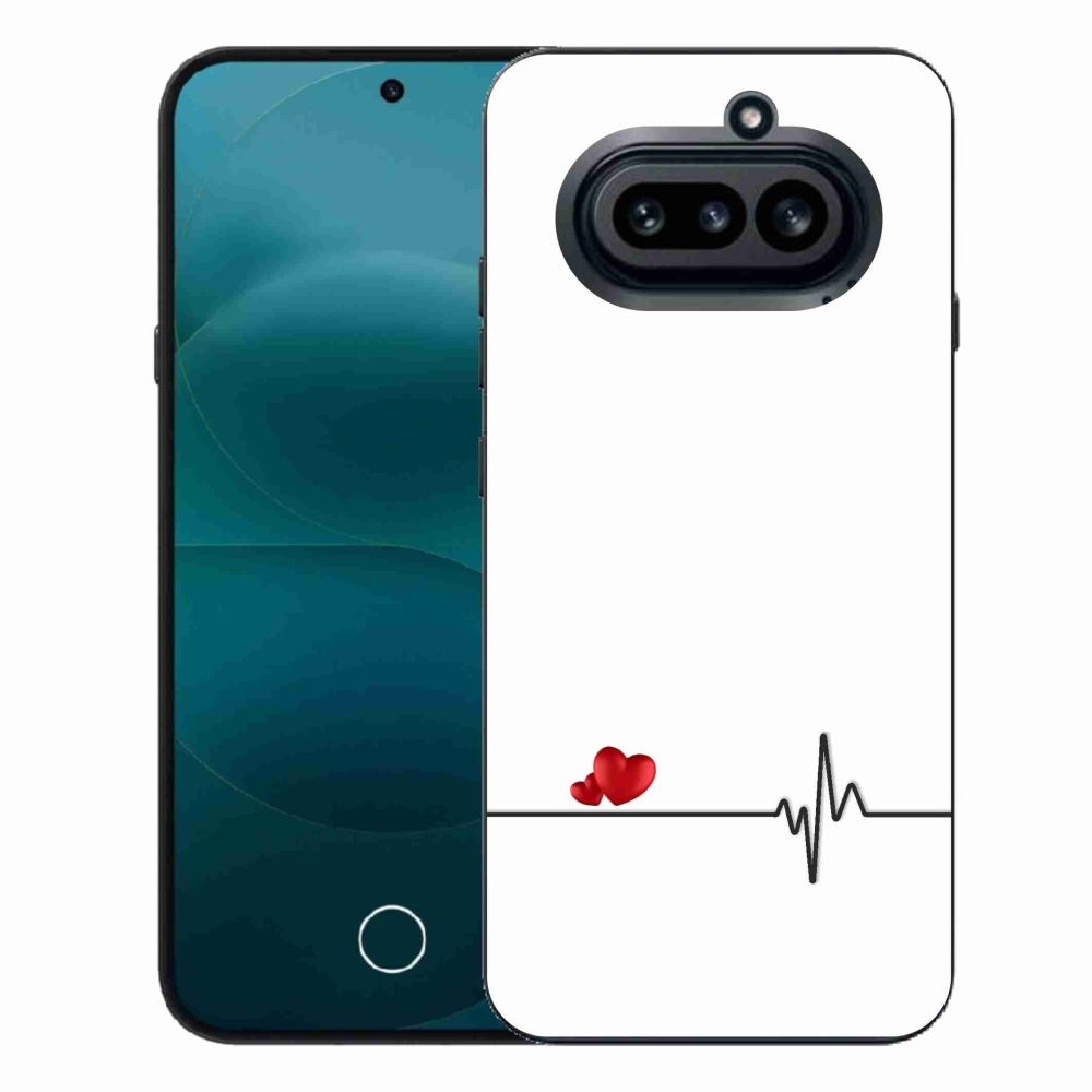 Gelový kryt mmCase na Nothing Phone (4a) - srdce a tep bílé pozadí