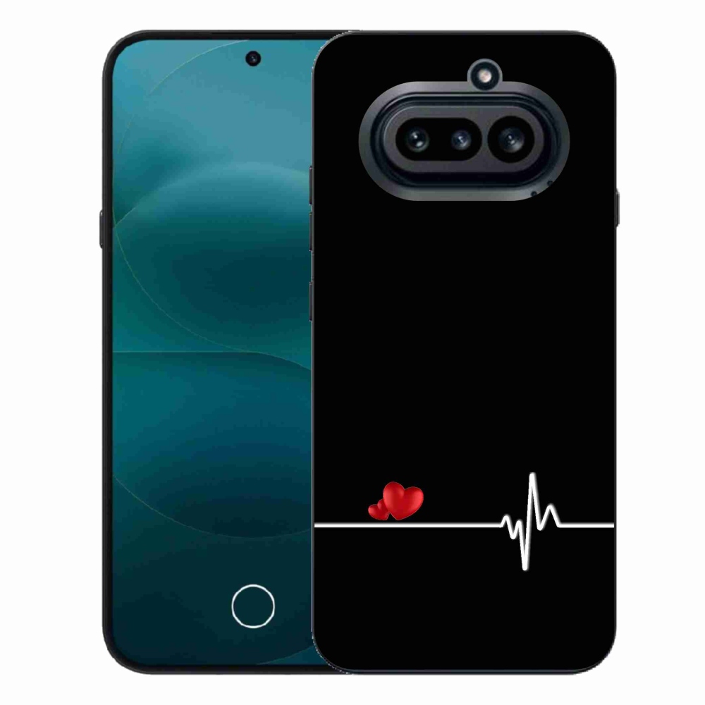 Gelový kryt mmCase na Nothing Phone (4a) - srdce a tep černé pozadí