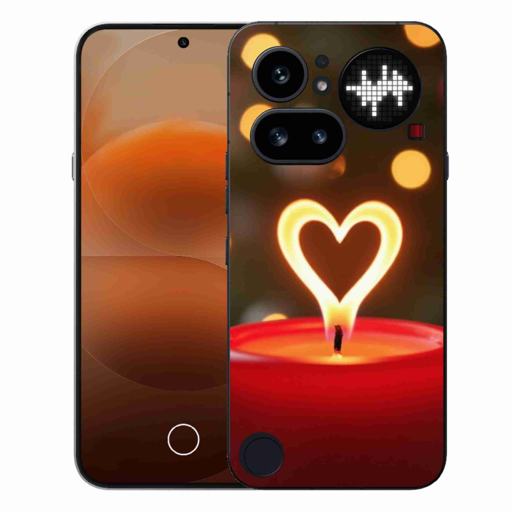 Gelový kryt mmCase na Nothing Phone (4a) - srdce z plamene