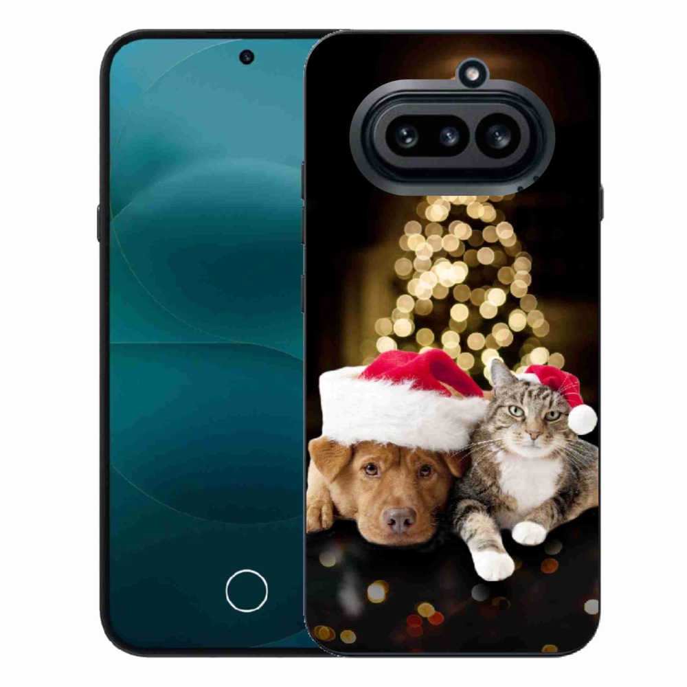 Gelový kryt mmCase na Nothing Phone (4a) - vánoční pes a kočka