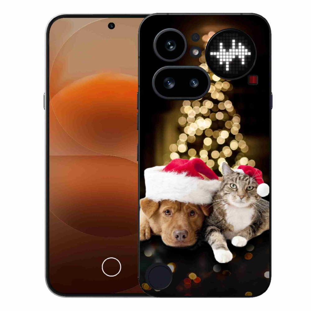 Gelový kryt mmCase na Nothing Phone (4a) - vánoční pes a kočka