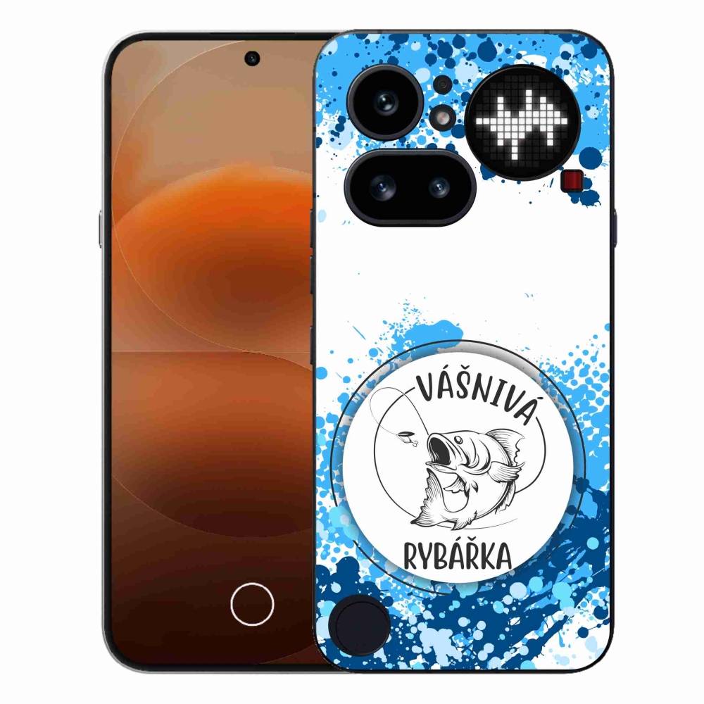 Gelový kryt mmCase na Nothing Phone (4a) - vášnivá rybářka bílé pozadí