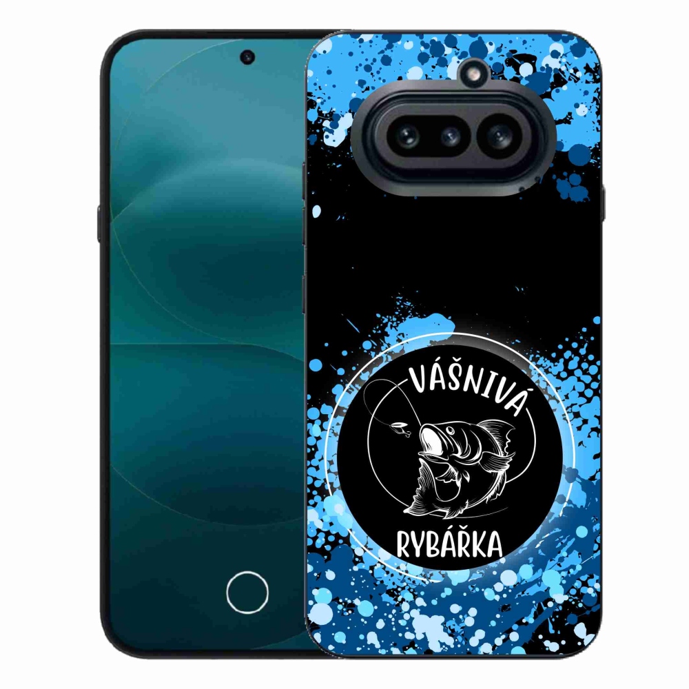 Gelový kryt mmCase na Nothing Phone (4a) - vášnivá rybářka černé pozadí