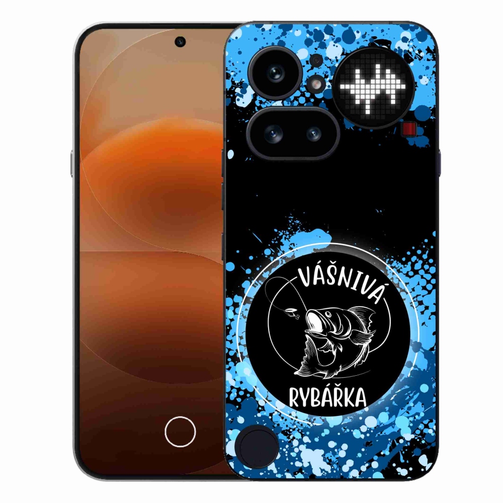 Gelový kryt mmCase na Nothing Phone (4a) - vášnivá rybářka černé pozadí