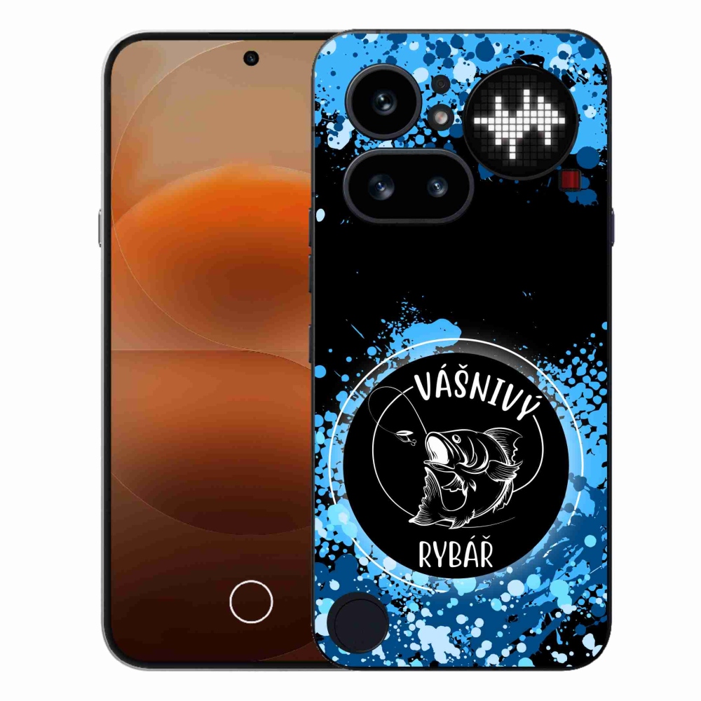 Gelový kryt mmCase na Nothing Phone (4a) - vášnivý rybář černé pozadí