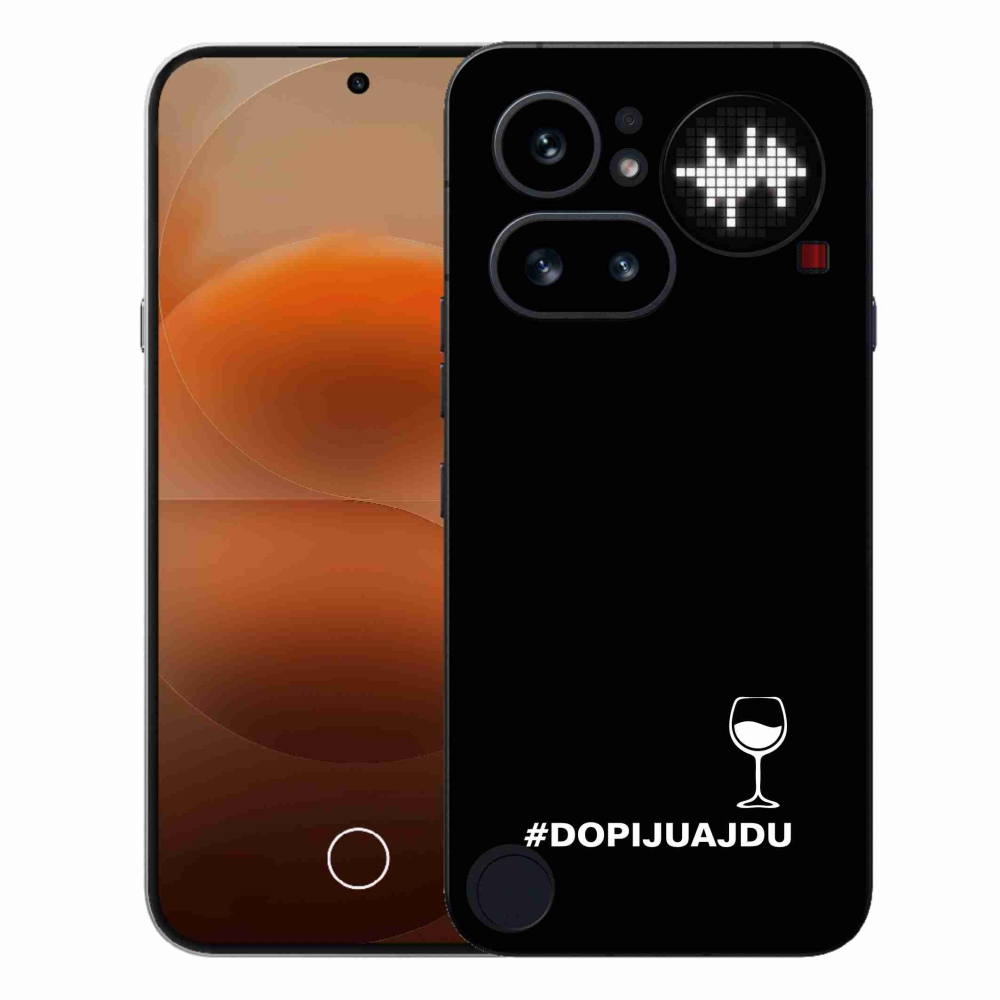 Gelový kryt mmCase na Nothing Phone (4a) - vinný motiv černé pozadí
