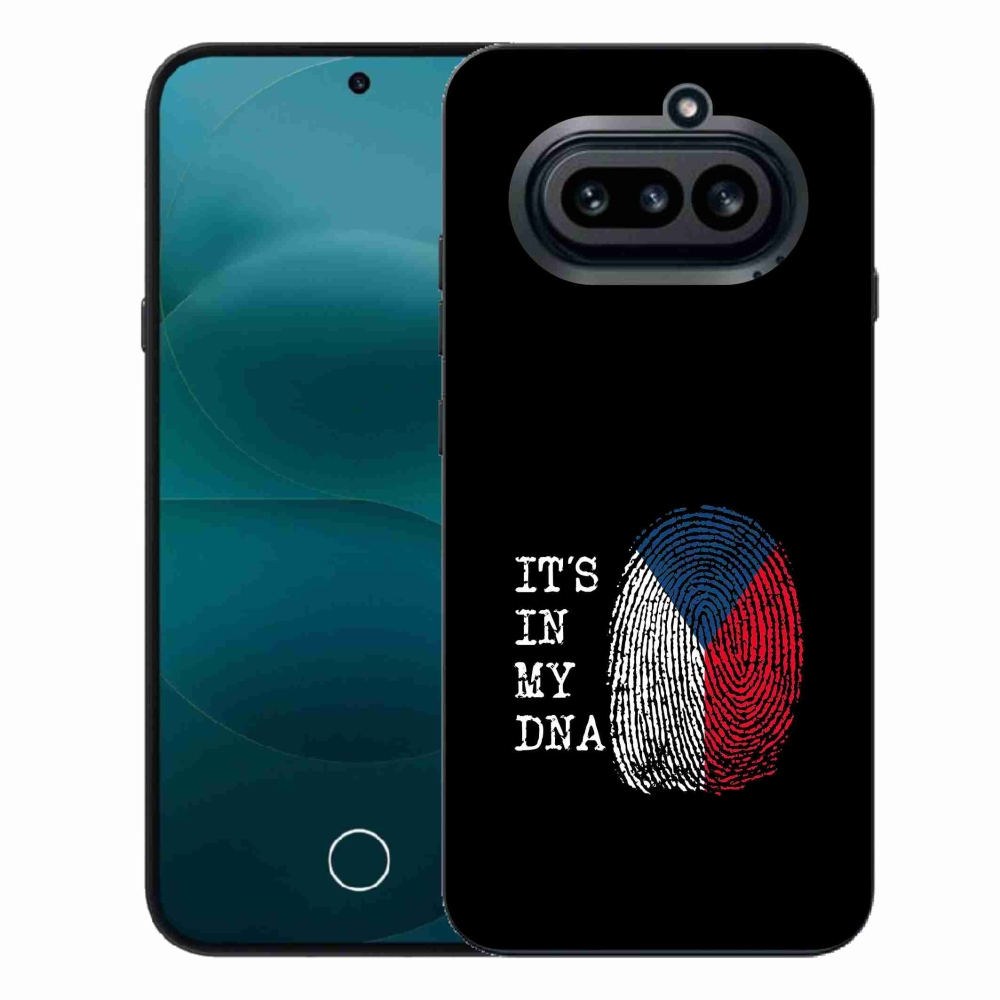 Gelový kryt mmCase na Nothing Phone (4a) - vlajka otisk prstu černé pozadí