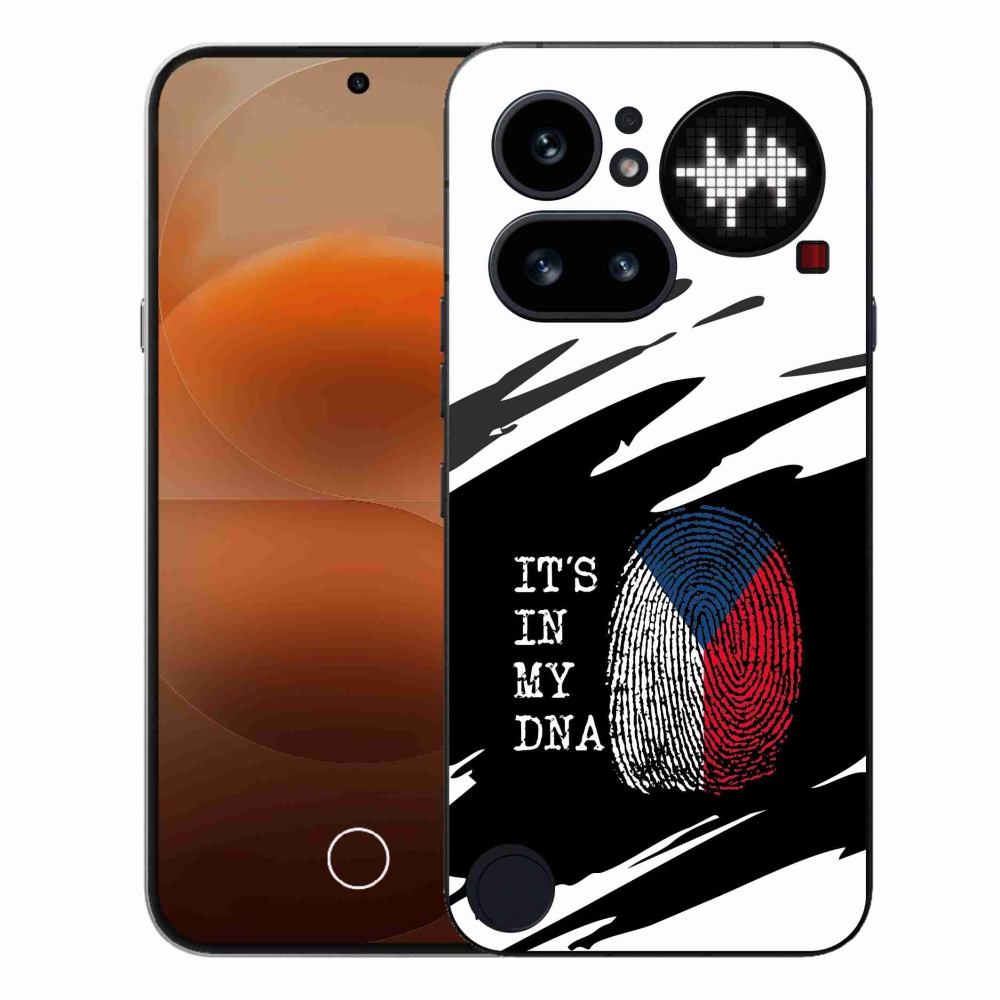 Gelový kryt mmCase na Nothing Phone (4a) - vlajka otisk prstu černobílé pozadí