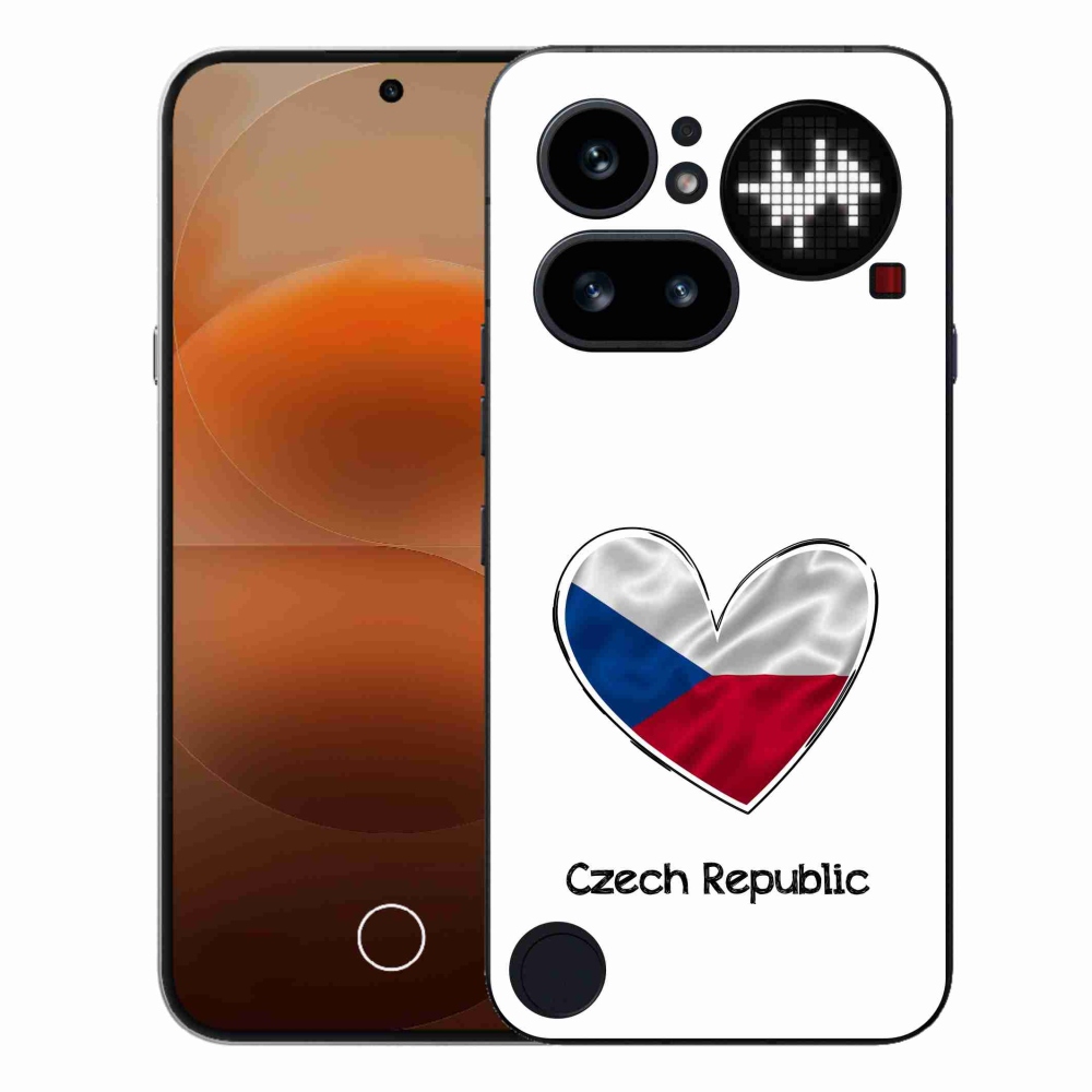 Gelový kryt mmCase na Nothing Phone (4a) - vlajka srdce bílé pozadí