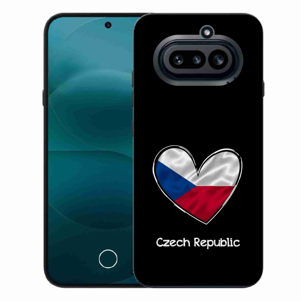 Gelový kryt mmCase na Nothing Phone (4a) - vlajka srdce černé pozadí