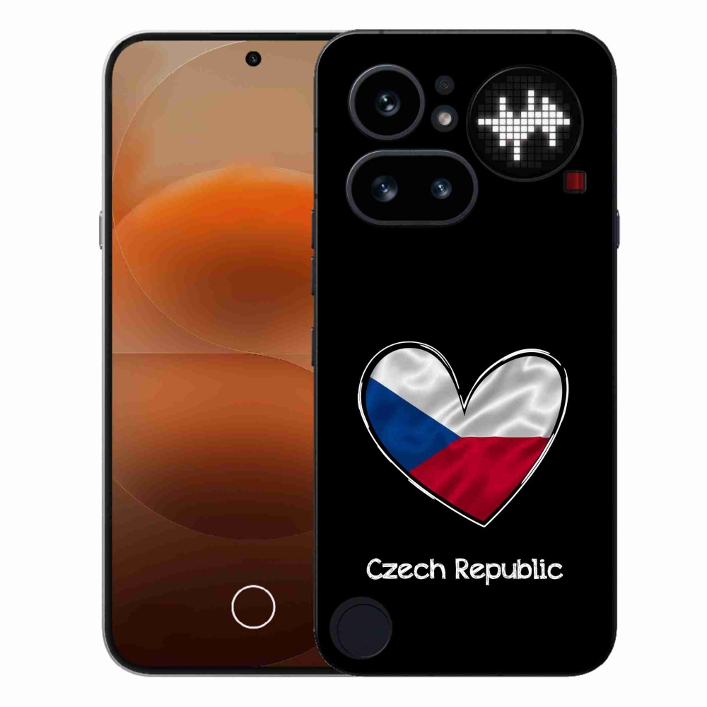 Gelový kryt mmCase na Nothing Phone (4a) - vlajka srdce černé pozadí