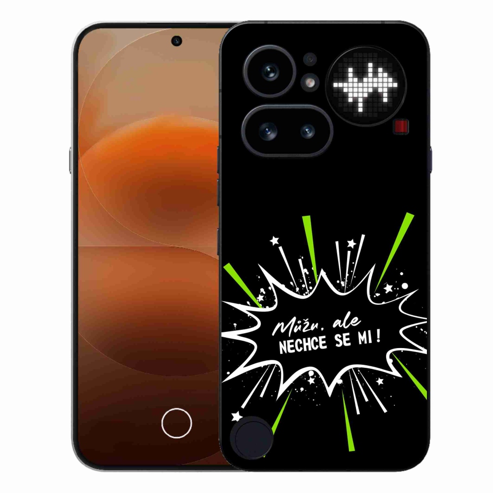 Gelový kryt mmCase na Nothing Phone (4a) - vtipný text 11 černé pozadí