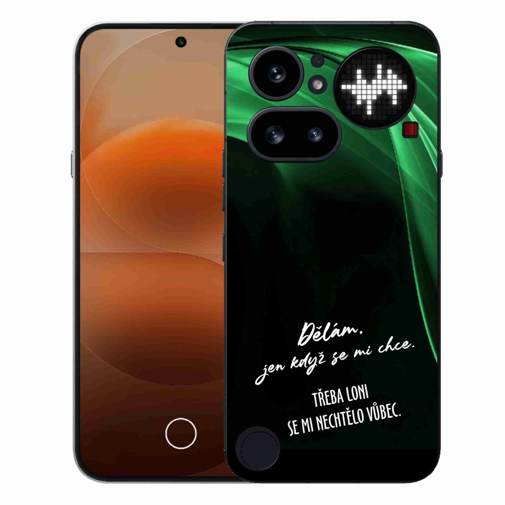 Gelový kryt mmCase na Nothing Phone (4a) - vtipný text 12 černé pozadí