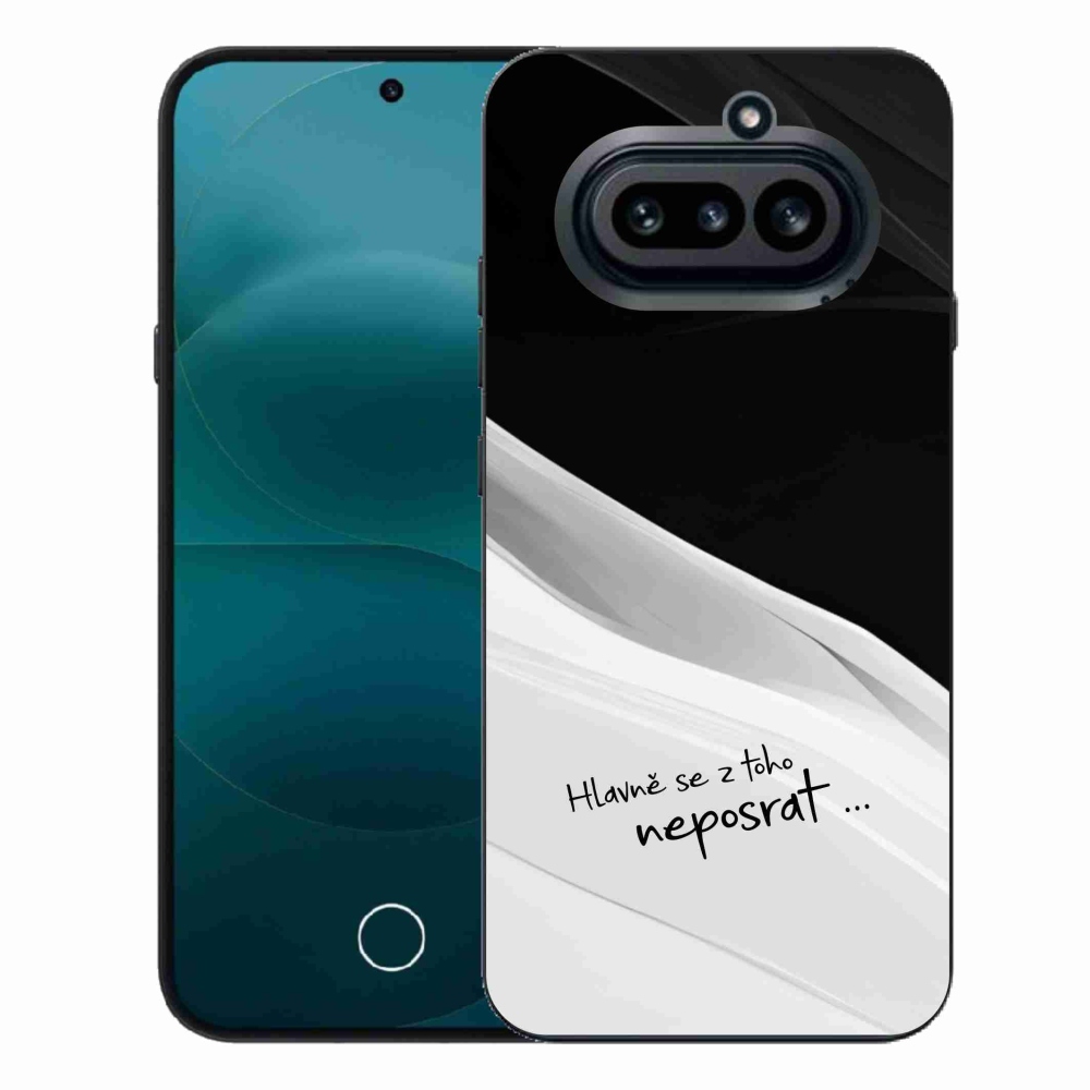 Gelový kryt mmCase na Nothing Phone (4a) - vtipný text 13 bíločerné pozadí