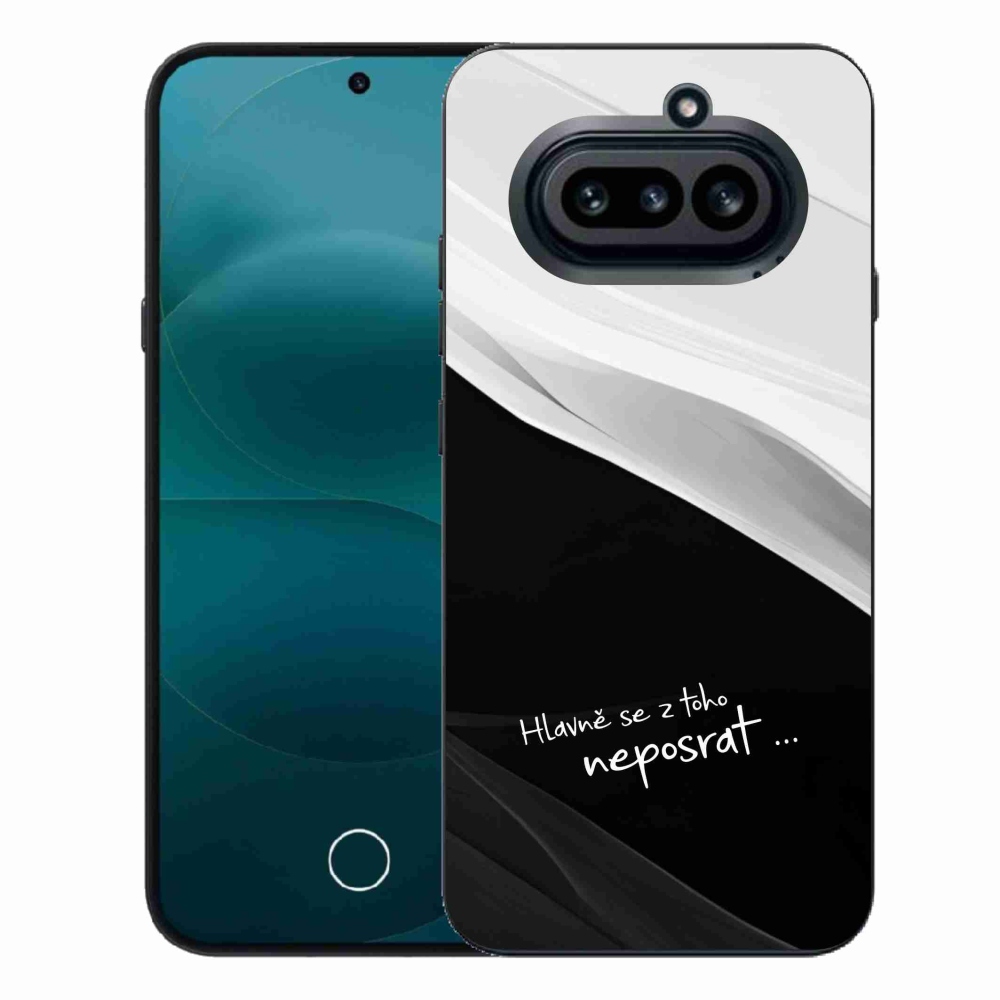 Gelový kryt mmCase na Nothing Phone (4a) - vtipný text 13 černobílé pozadí