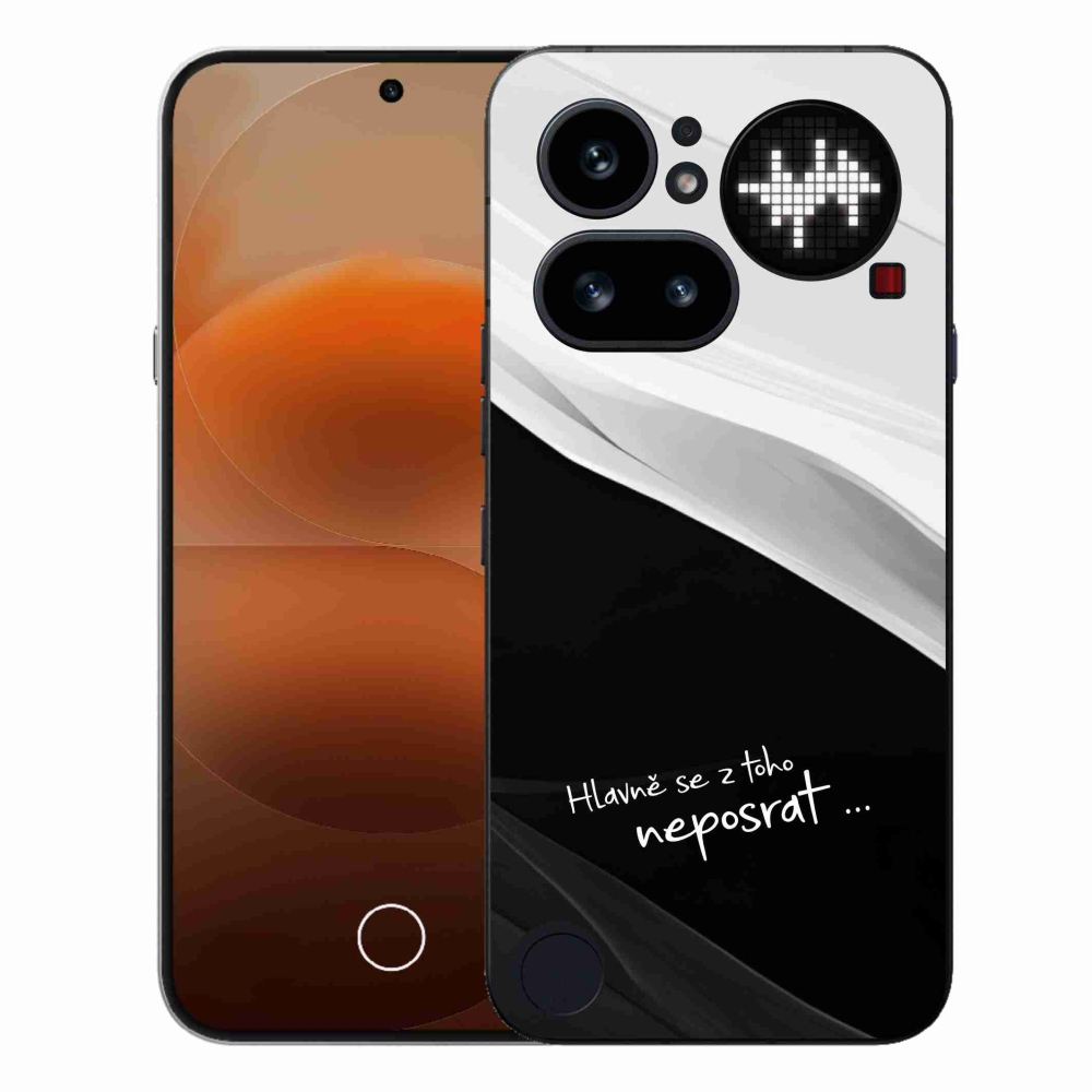 Gelový kryt mmCase na Nothing Phone (4a) - vtipný text 13 černobílé pozadí