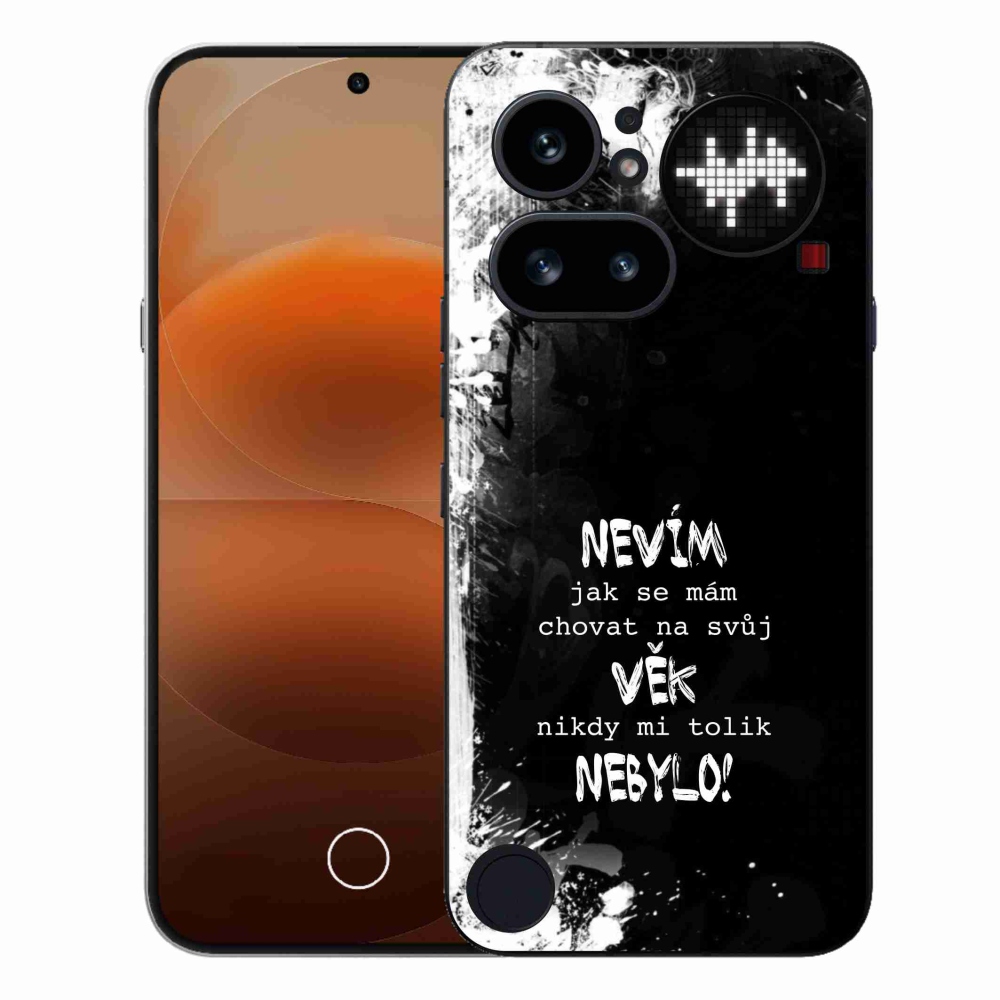 Gelový kryt mmCase na Nothing Phone (4a) - vtipný text 14 černé pozadí