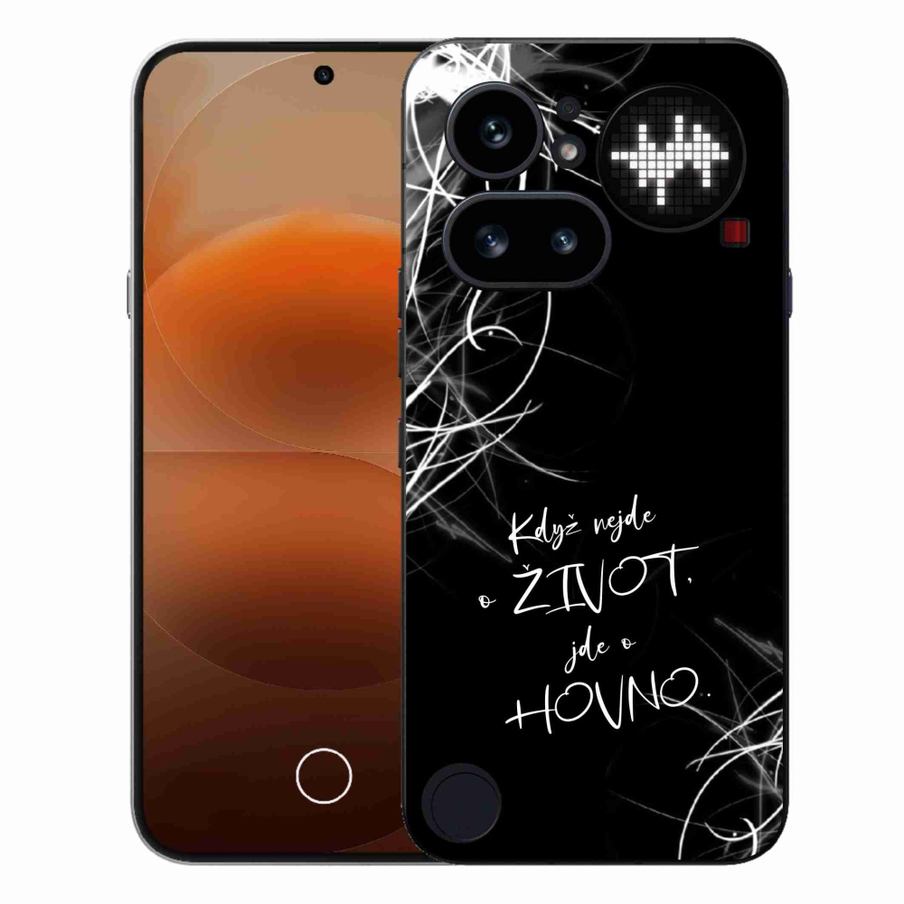 Gelový kryt mmCase na Nothing Phone (4a) - vtipný text 16 černé pozadí