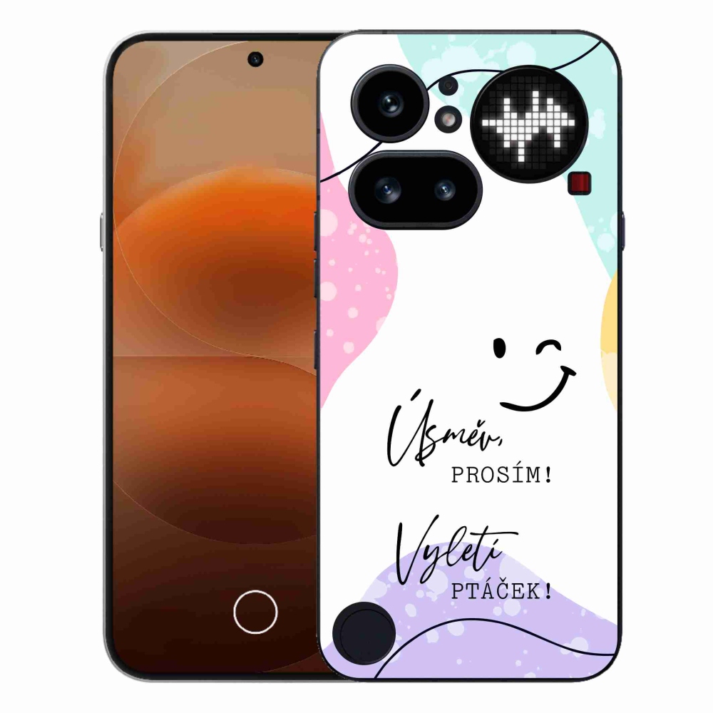Gelový kryt mmCase na Nothing Phone (4a) - vtipný text 4 bílé pozadí