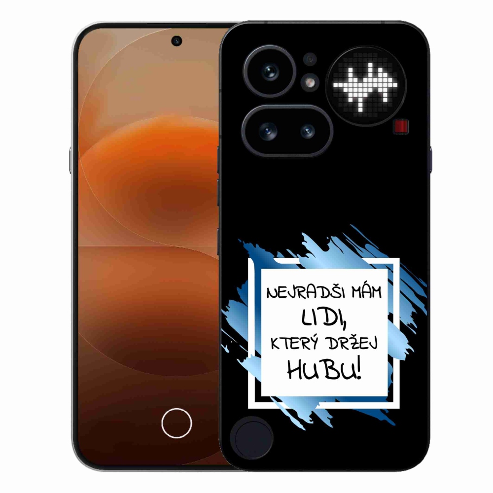 Gelový kryt mmCase na Nothing Phone (4a) - vtipný text 7 bíločerné pozadí