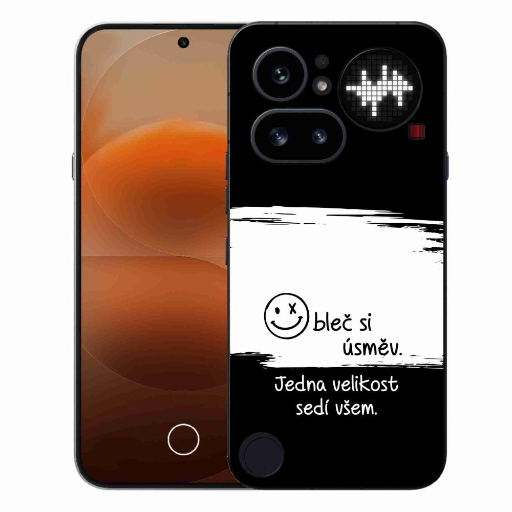 Gelový kryt mmCase na Nothing Phone (4a) - vtipný text 8 bíločerné pozadí