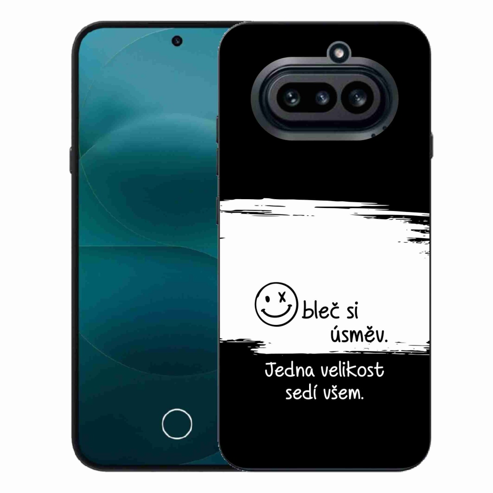 Gelový kryt mmCase na Nothing Phone (4a) - vtipný text 8 bíločerné pozadí