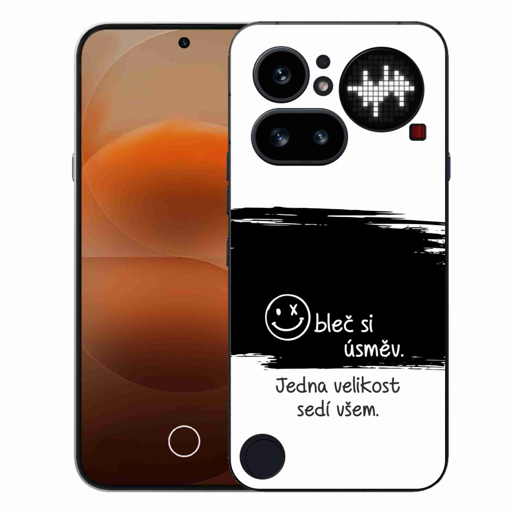 Gelový kryt mmCase na Nothing Phone (4a) - vtipný text 8 černobílé pozadí