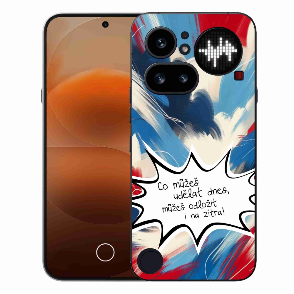 Gelový kryt mmCase na Nothing Phone (4a) - vtipný text 9 bílé pozadí