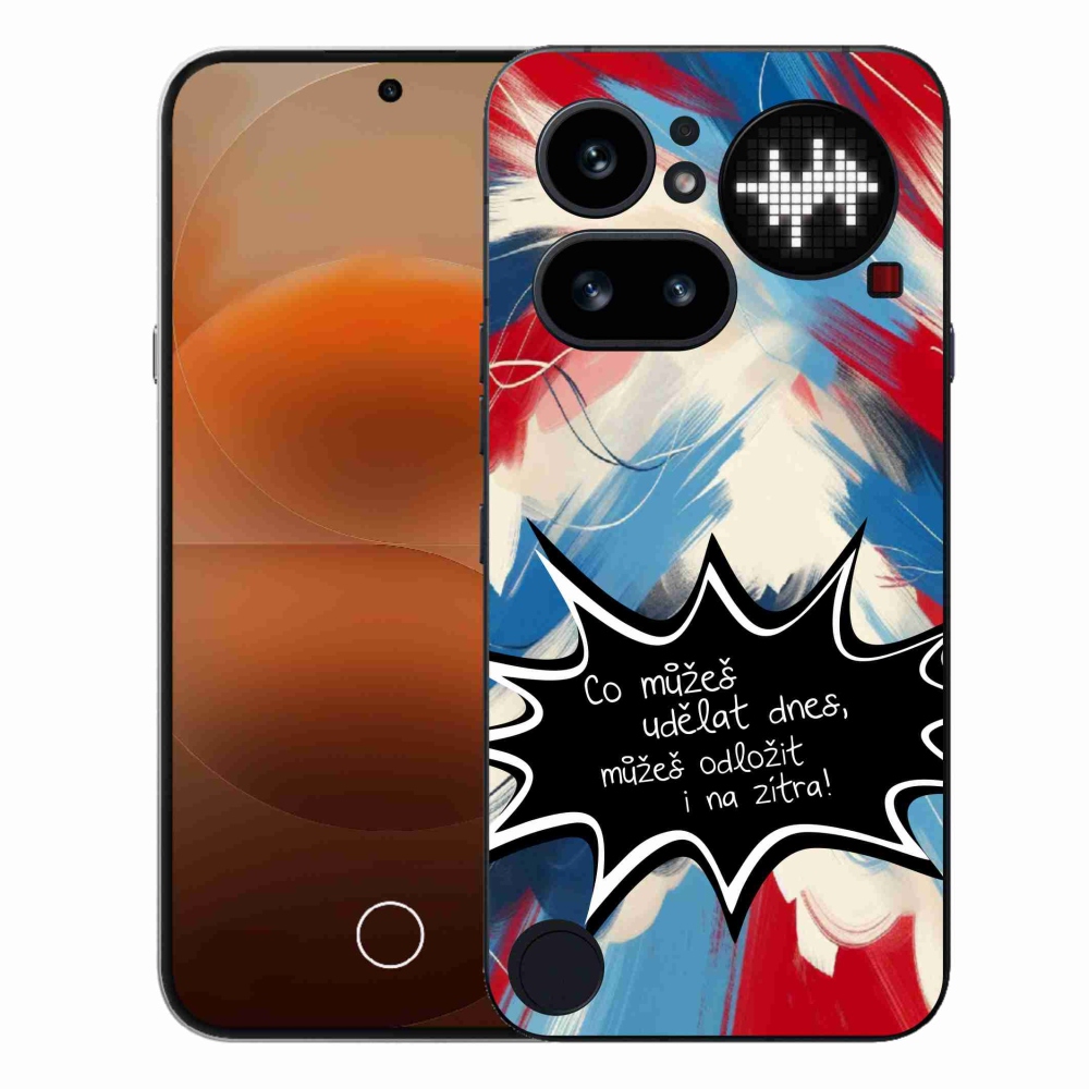 Gelový kryt mmCase na Nothing Phone (4a) - vtipný text 9 černé pozadí