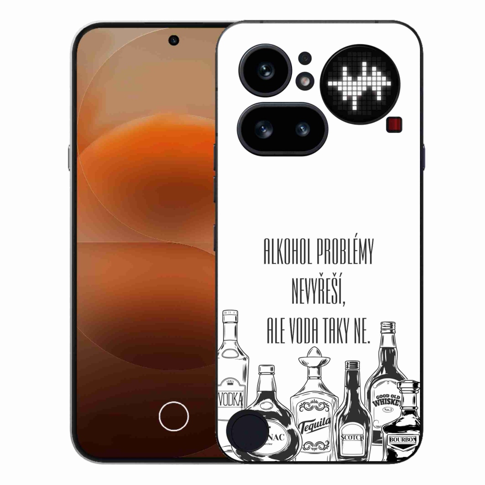Gelový kryt mmCase na Nothing Phone (4a) - vtipný text bílé pozadí