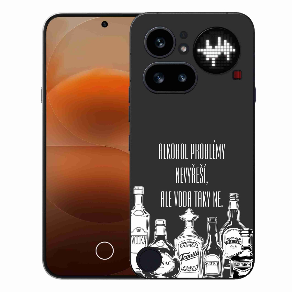 Gelový kryt mmCase na Nothing Phone (4a) - vtipný text černé pozadí