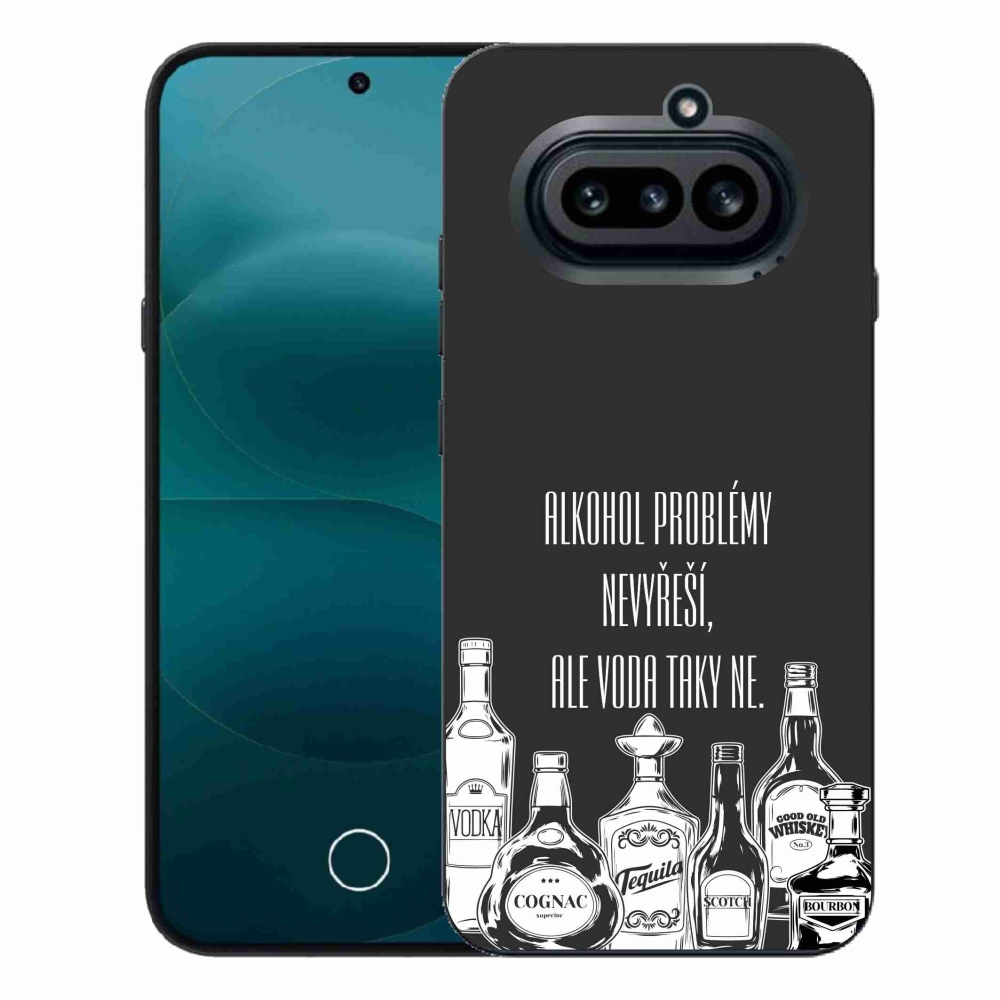 Gelový kryt mmCase na Nothing Phone (4a) - vtipný text černé pozadí