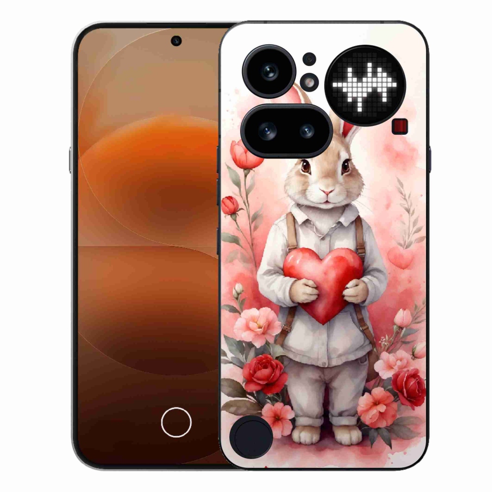 Gelový kryt mmCase na Nothing Phone (4a) - zajíc se srdíčkem