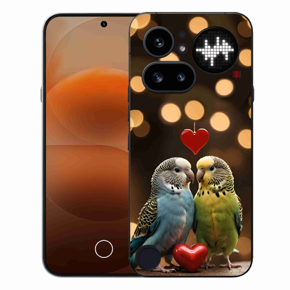 Gelový kryt mmCase na Nothing Phone (4a) - zamilovaní papoušci