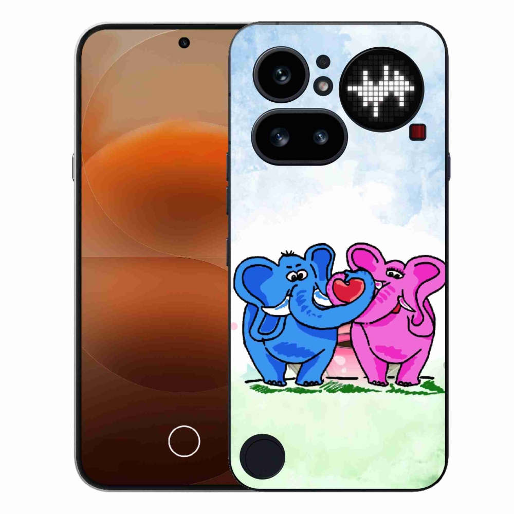Gelový kryt mmCase na Nothing Phone (4a) - zamilovaní sloni