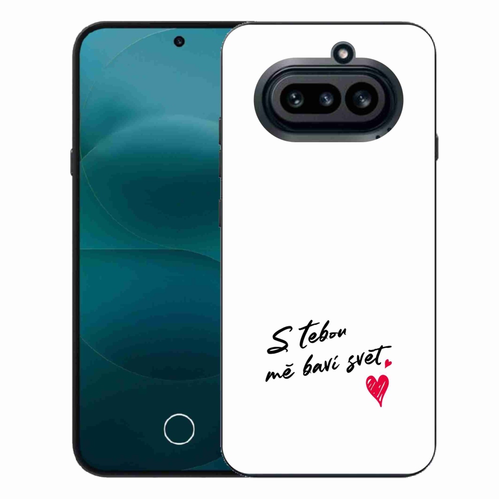 Gelový kryt mmCase na Nothing Phone (4a) - zamilovaný text 1 bílé pozadí