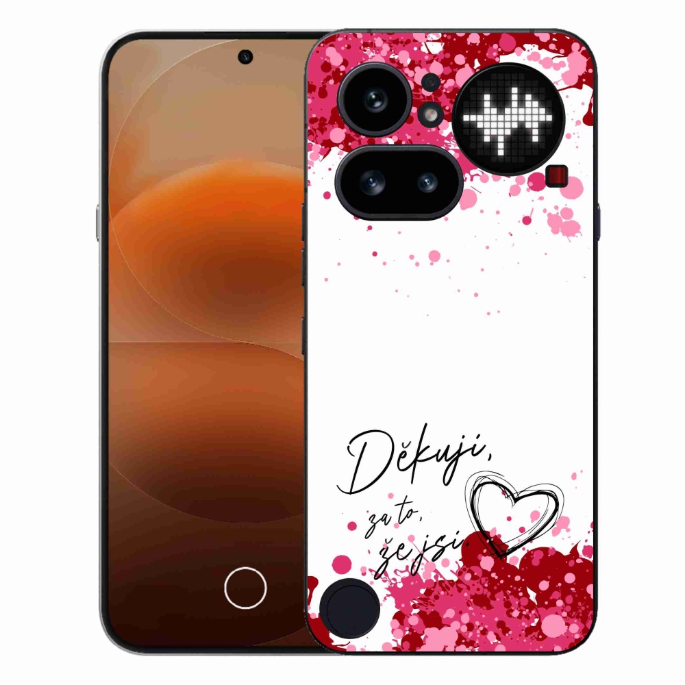 Gelový kryt mmCase na Nothing Phone (4a) - zamilovaný text 2 bílé pozadí