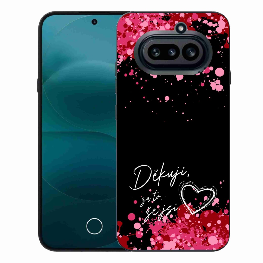 Gelový kryt mmCase na Nothing Phone (4a) - zamilovaný text 2 černé pozadí