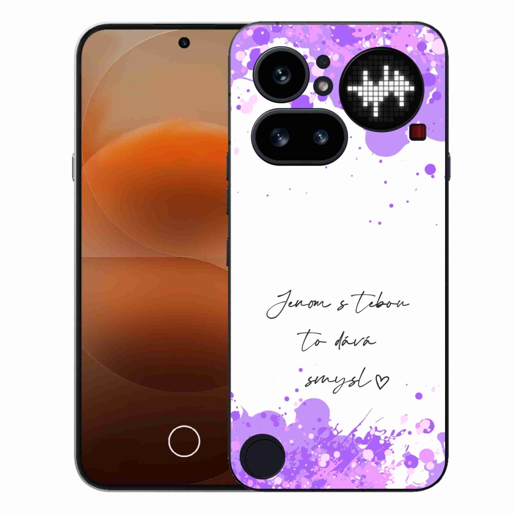 Gelový kryt mmCase na Nothing Phone (4a) - zamilovaný text bílé pozadí