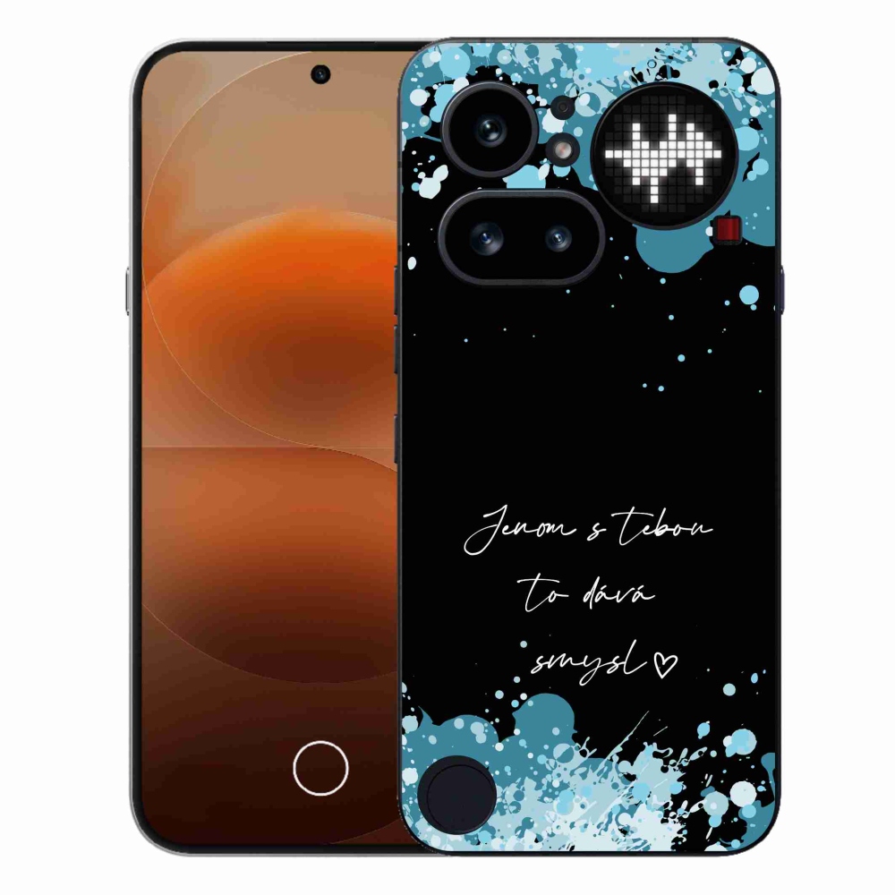 Gelový kryt mmCase na Nothing Phone (4a) - zamilovaný text černé pozadí