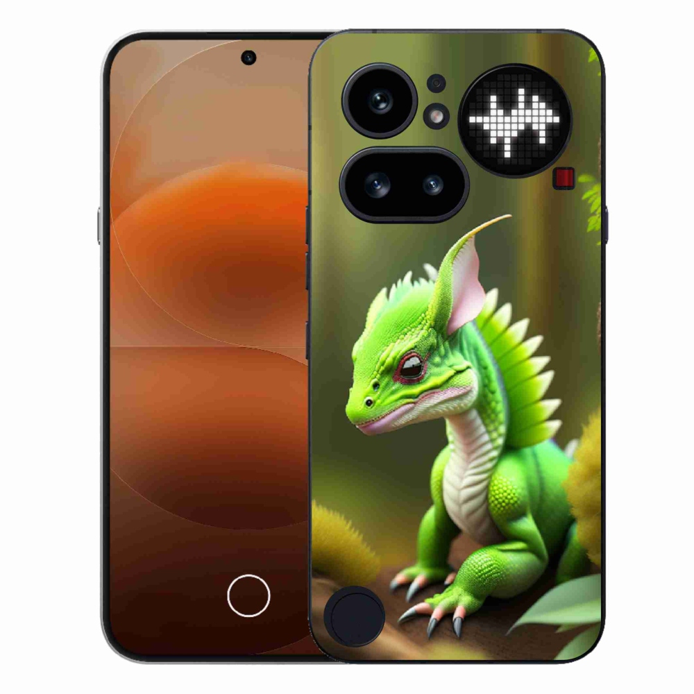 Gelový kryt mmCase na Nothing Phone (4a) - zelený dráček