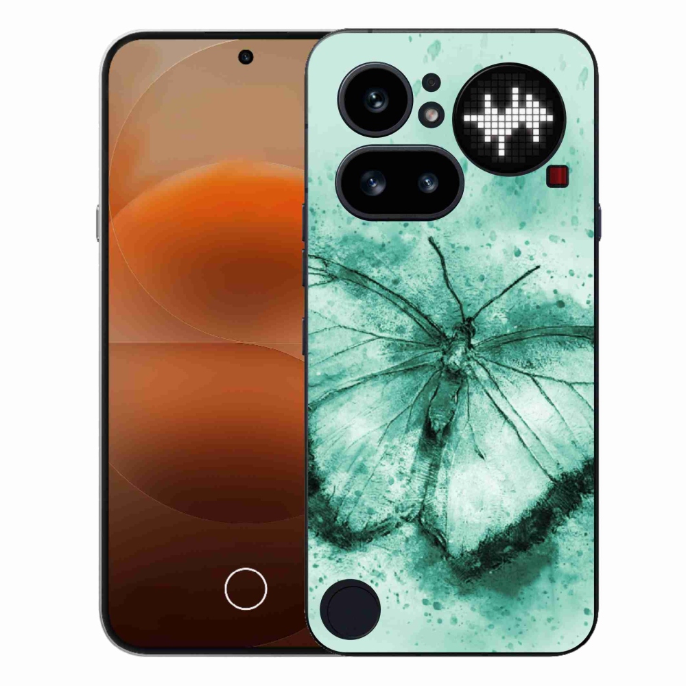 Gelový kryt mmCase na Nothing Phone (4a) - zelený motýl