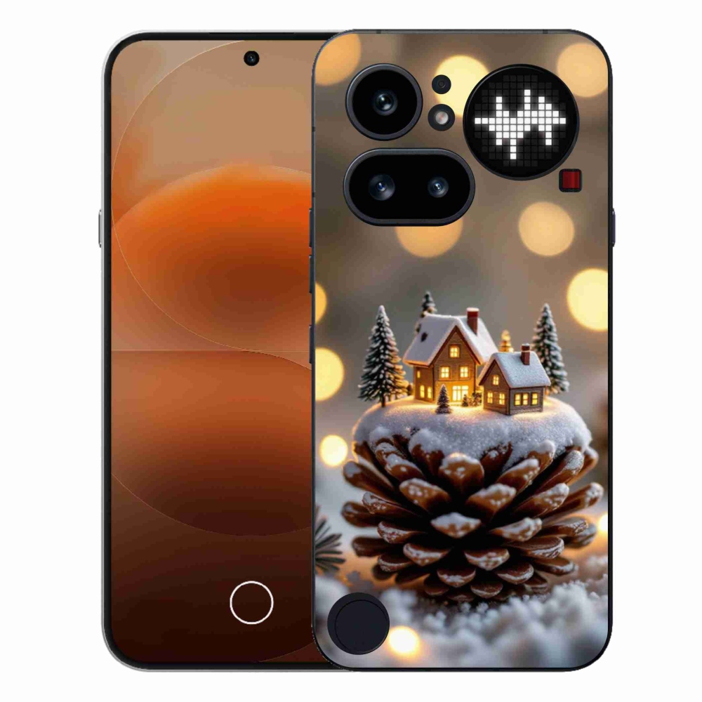 Gelový kryt mmCase na Nothing Phone (4a) - zimní vesnička