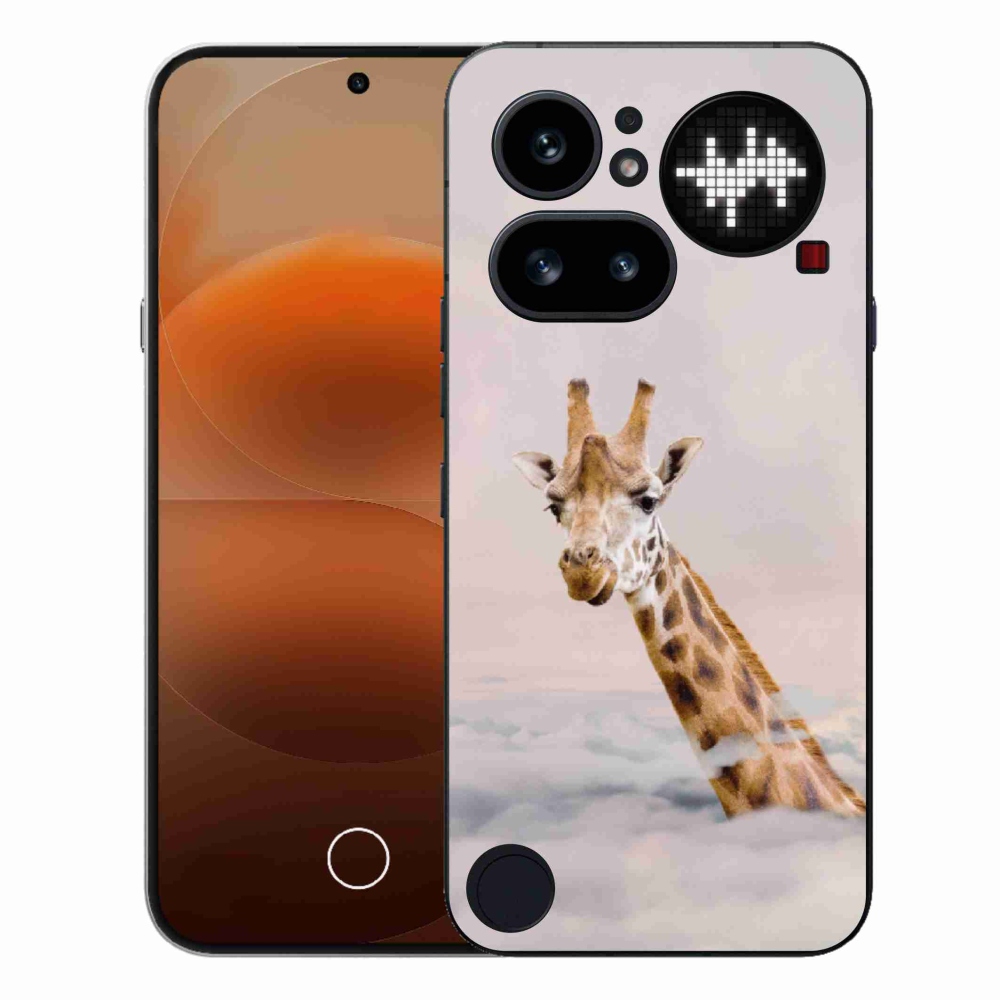 Gelový kryt mmCase na Nothing Phone (4a) - žirafa v oblacích