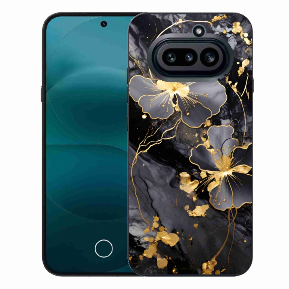 Gelový kryt mmCase na Nothing Phone (4a) - zlaté květy