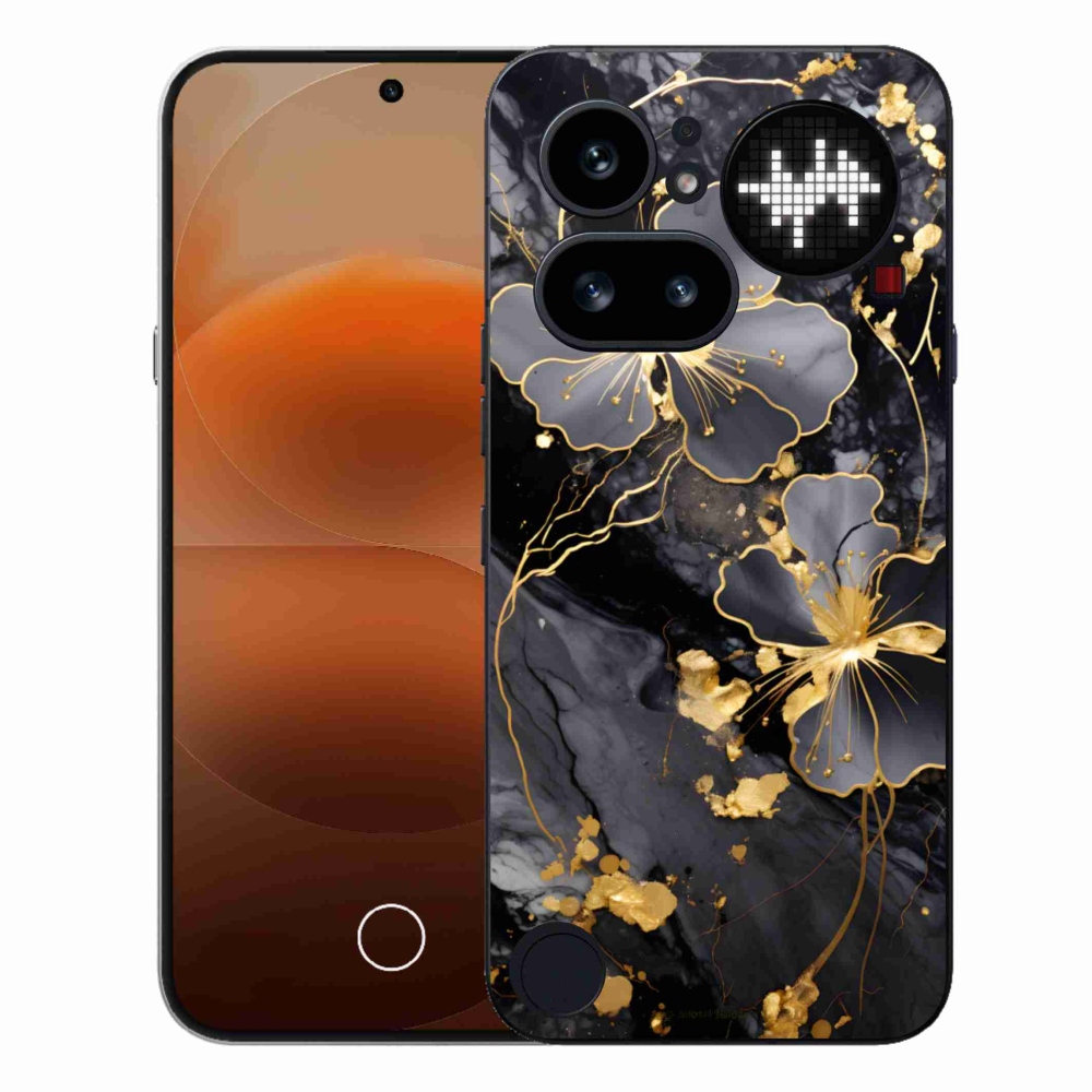 Gelový kryt mmCase na Nothing Phone (4a) - zlaté květy